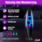 JAMBO 16" Beautiful Lamp- Blue with Purple Wax, Relaxing Liquid Lamp for Living Room Office Bedroom Adults Teens Kids, Magma Light, Night Light Nightlight, Home Decor
