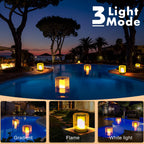 LanPool Floating Pool Lights, Solar Flame Pool Lights Waterproof, Square Pool Light, Glow in The Dark Light Up Swimming Pools Accessories,Floating Solar Light for Pools Pond Outdoor-2PCS