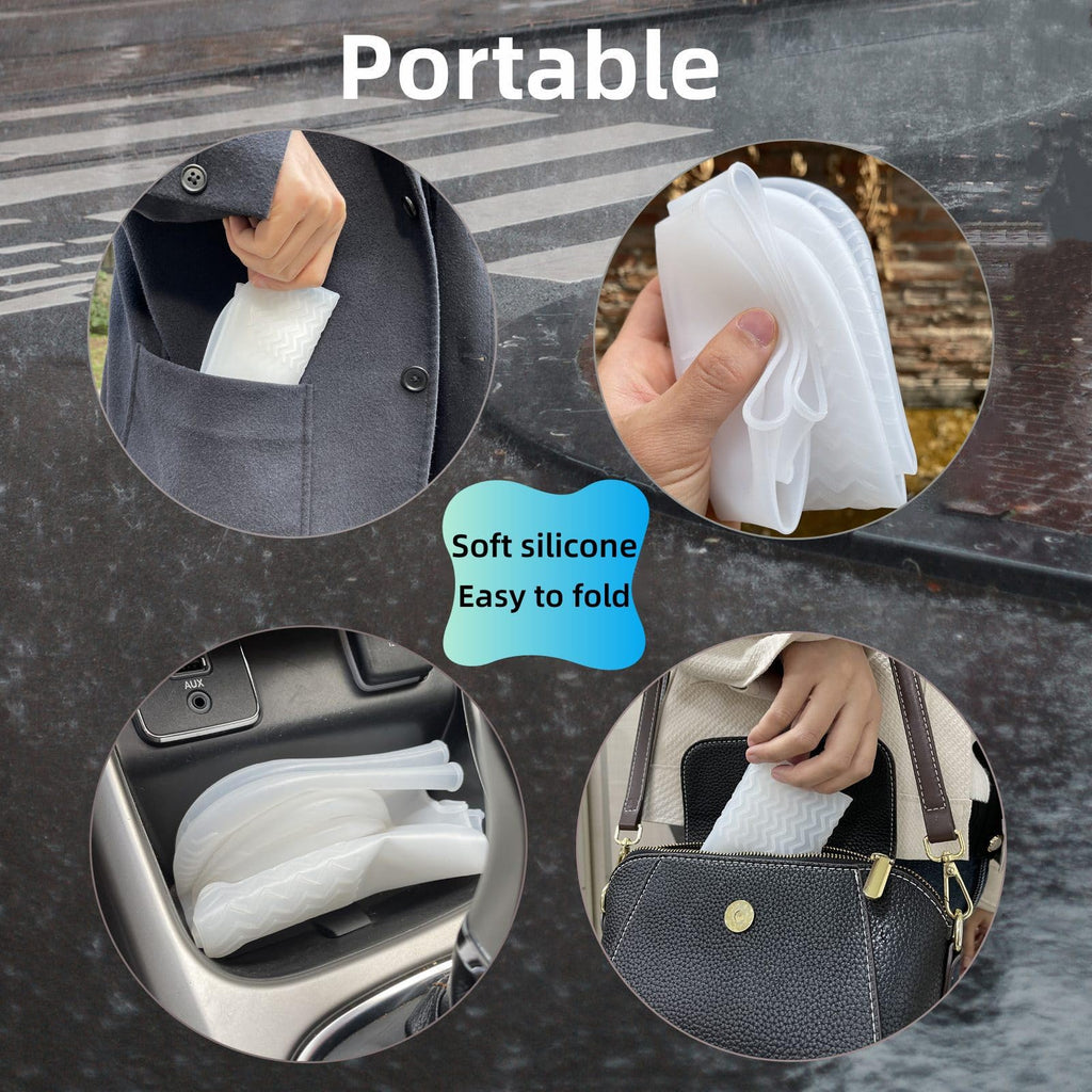 LSDWL Waterproof Shoe Covers 2 Pairs,Rain Shoe Covers Reusable Silicone Non Slip Shoe Covers for Outdoor,Rain Shoe Covers for Women and Men (Clear, X-Large)
