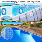 LyLmLe LED Pool Lights for Aboveground Pool, 50W 2 in 1 Double Lights for Giant Pool, Magnetic Underwater Lighting with Timer, 2000lm Dimmable,2x25W IP68 Waterproof Underwater Light for IngroundPool