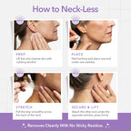 NECK LESS Professional Face Lift Strips – Instant Jawline & Neck Lift Tape | Medical-Grade, Invisible, Waterproof Skin-Tightening Solution | Non-Surgical Facial Tape Kit, 10-Hour Hold (25 Strips)
