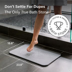 Dorai Home Bath Stone Mat 23.6"x15.4" – Quick-Dry, Non-Slip Diatomite Stone Bath Mat for Bathroom, Zen Slate