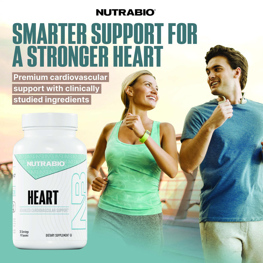 NutraBio Heart - Heart Health Supplements, Cardiovascular Supplement, Cholesterol, Circulatory & Healthy Blood Pressure Support - 90 Capsules