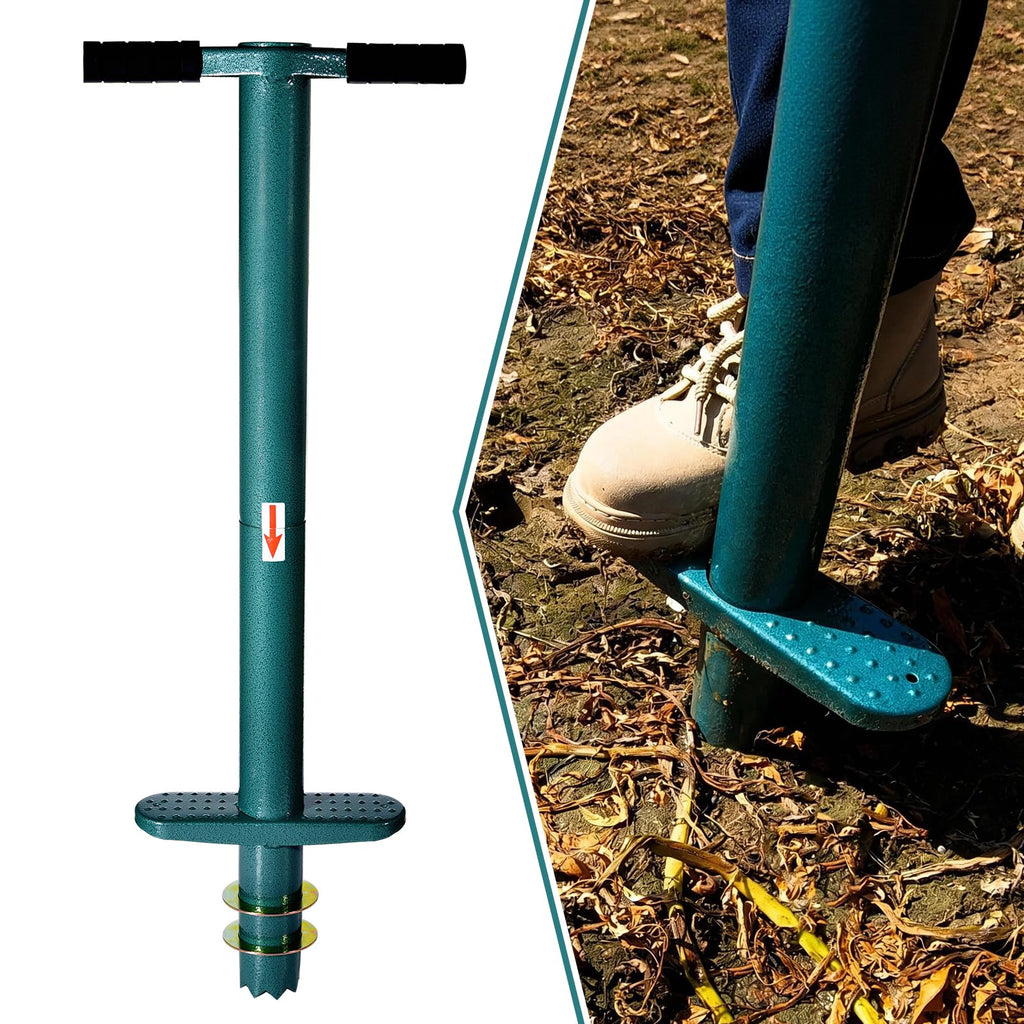 Rondauno Sod Plugger Bulb Planter Planting Tool, Easy to Assemble Garden Trasnplanter with Serrated Base for Planting Grass Plug for Digging Holes Tulips, Daffodils, Iris
