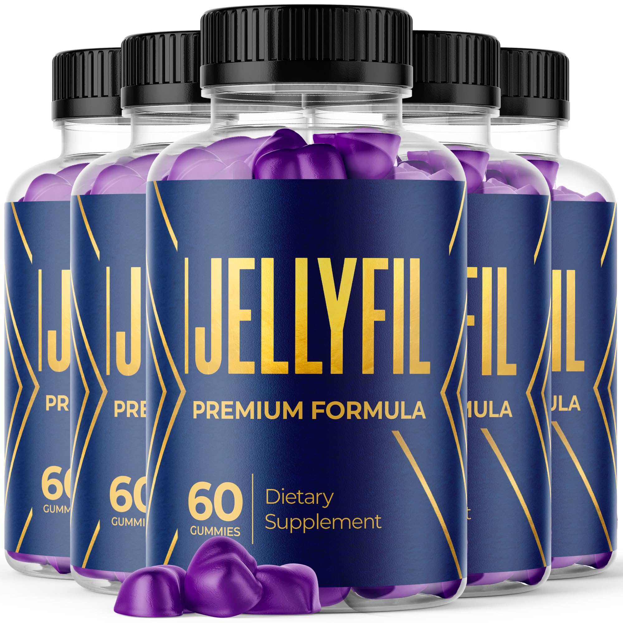 (5 Pack) Jellyfil Gummies, Jellyfil Gummys for Men with All Natural Ingredients, Max Strength Supplement with Premium Vitamins Supporting Optimal Wellness and Advanced Health Naturally (300 Gummies)