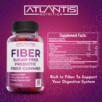 Atlantis Nutrition Sugar Free Fiber Gummies for Adults - 5G Fiber Supplement Formulated with 5.4G Prebiotic Digestive Blend - Supports Gut Health & Promotes Healthy Digestion - 2-Pack 120 Gummies