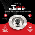 SinkShroom Revolutionary Clog-Free Sink Strainer Basket with Stopper, Stainless Steel