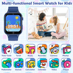 Luyiilo Smart Watch for Kids, with 26 Puzzle Games, Touch Screen, HD Camera, Alarm Clock, Toys for Ages 4-12 Years Old.Birthday Gift for Boys Girls (Blue)