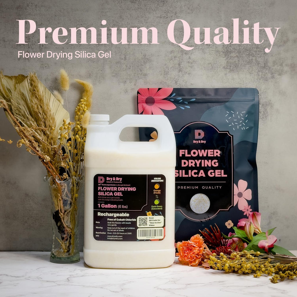 Dry & Dry (Net 44 LBS) Premium Silica Gel Flower Drying Desiccant - Flower Drying Silica Gel Desiccant(1 Sack of 44 LBS Silica Gel) Silica Gel for Drying Flowers