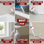 XFasten Clear Silicone Caulk Neutral Cure 10.1 oz (10-Pack) 100% Waterproof Silicone Sealant, Crack and Shrink Resistant, Low Odor, Strong Adhesion Caulking for Kitchen Bath Window Shower Outdoor Use