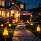 Toodour Solar Halloween Lights Outdoor, 4 Pack Solar Torch Light Waterproof