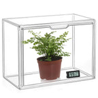 HBlife Mini Greenhouse for Indoor, Clear Stackable Green House with Magnetic Waterproof Door for Small Plants Nursery Germination and Display, Tabletop Portable Greenhouse, 14.1x8.6x10.6 Inch (1 Pack)