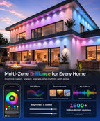 Ecoeve Permanent Outdoor Lights for House, 200ft RGB+IC Christmas LED Light