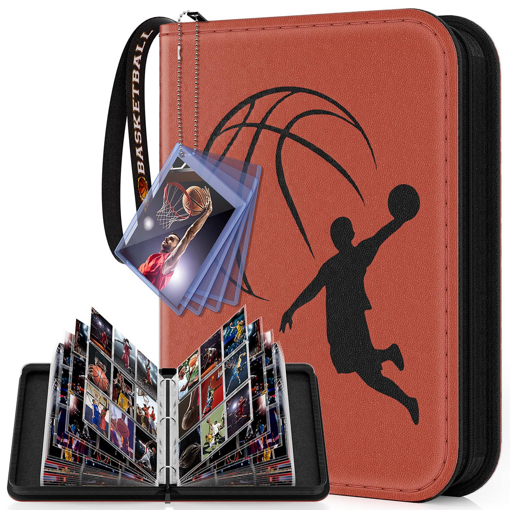 Basketball Card Binder 720 Pocket, Sports Card Binder with Card Display Design, Premium Card Holder with Sports Pattern Wristband Fit for Basketball Cards 2025