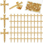 Yinkin 50 Pcs Cross Pins Bulk Jesus Lapel Pins Christian Memorial Gift for Men Women Chaplain Church Prayer (Gold,Retro Style)