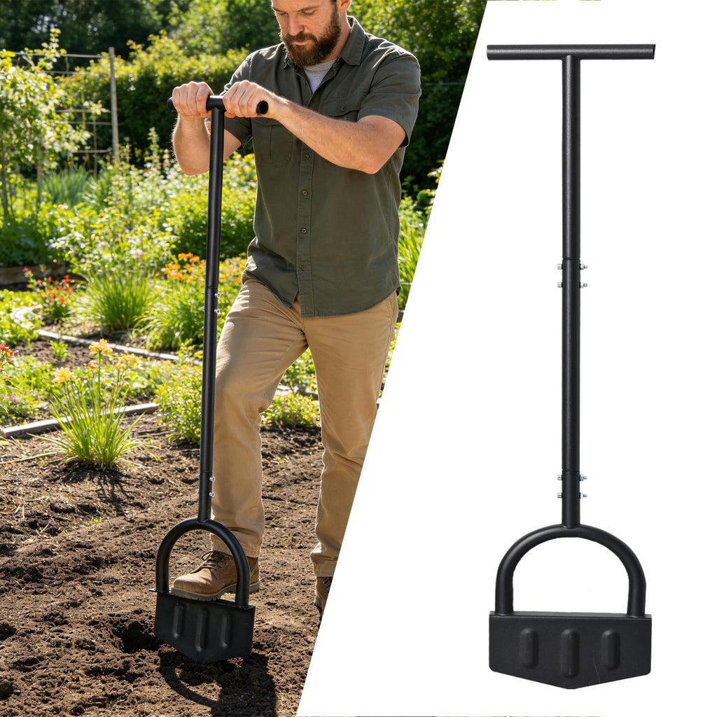 DIIG Manual Lawn Edger Tool with Long Handle, 8.5 Inch Steel Blade, Wide Foot Plate for Garden Edging, Lawn and Landscaping