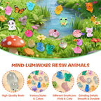 Mini Glow In The Dark Animal Resin Models, Resin Animals Mystery Bags, Individually Wrapped Blind Bags Tiny Animal Figurines, Collectible Mini Animals For Fairy Garden, DIY Crafts (100, animals)