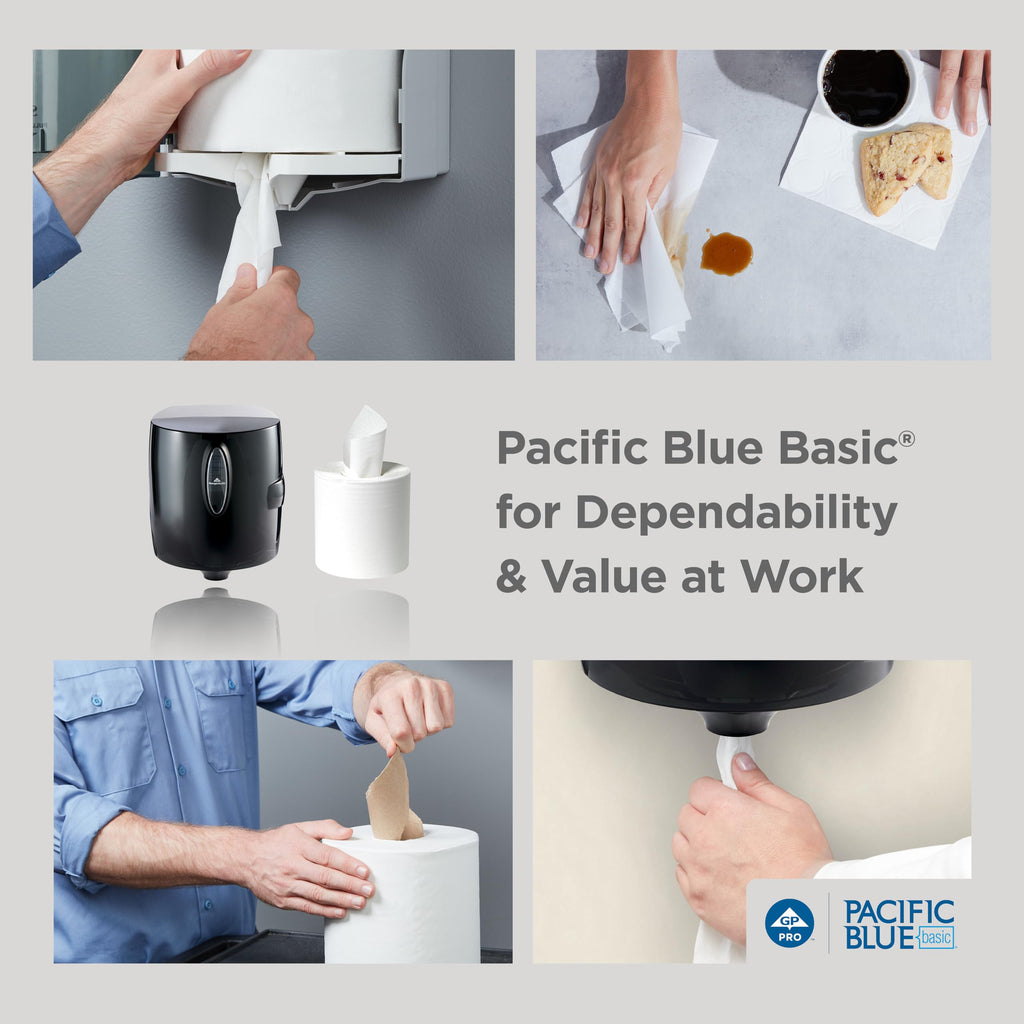 Universal Centerpull Paper Towel and Wiper Dispenser by GP PRO (Georgia-Pacific), Black, 54050, 10.25” W x 10.75” D x 12.625” H, 1 Dispenser