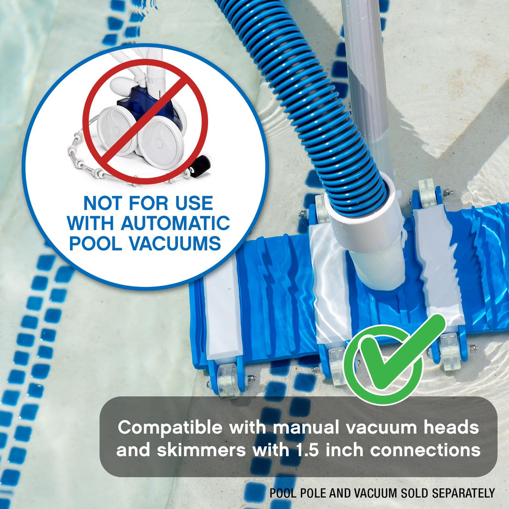 Poolmaster Manual Pool Vacuum Hose, 45 Ft x 1-1/2” for Inground & Above Ground Pools, Not for Automatic Cleaners, Kink-Free, Heavy Duty Pool Cleaner Hose with Swivel Cuff – Made in USA