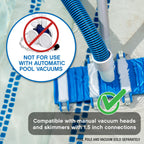 Poolmaster Manual Pool Vacuum Hose, 45 Ft x 1-1/2” for Inground & Above Ground Pools, Not for Automatic Cleaners, Kink-Free, Heavy Duty Pool Cleaner Hose with Swivel Cuff – Made in USA