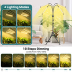 Grow Lights for Indoor Plants Yellow Light with 15-63 inches Adjustable Tripod Stand Plant Light with 4/8/12H Timer with Remote Control