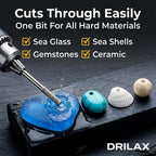 Drilax Diamond Drill Bits for Stone and Glass – 30 Pc Set (1mm, 2mm, 3mm) 1/8 Shank for Dremel & Rotary Tools – Jewelry Making, Gemstone, Sea Glass and Lapidary Drill Bits Kit