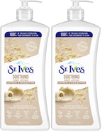 St. Ives Soothing Hand & Body Lotion Moisturizer for Dry Skin Oatmeal & Shea Butter Made with 100% Natural Moisturizers 21 oz (Pack of 2)