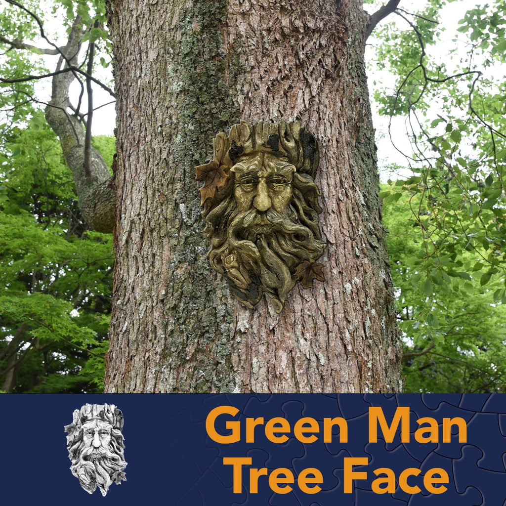 Bits and Pieces Green Man Tree Hugger Old Man Tree Faces Decor Outdoor Yard Decorations Whimsical Garden Peeker Yard Art 9.5" Tall