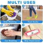 Vowanop Mop Slippers Shoes 10 Pairs (20 Pieces) - Microfiber Cleaning House Mop Slippers, Floor Cleaning Tools Shoe Cover, Soft Machine Washable Reusable Microfiber Foot Socks for House Kitchen Office