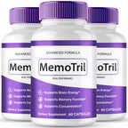 MemoTril Capsulas, Memo Tril Memory Capsules, Official Supplement for Brain Health Support - Maximum Strength, Advanced Formula Nootropic Pills, All Natural Memo Tril Capsules Reviews (3 Pack)