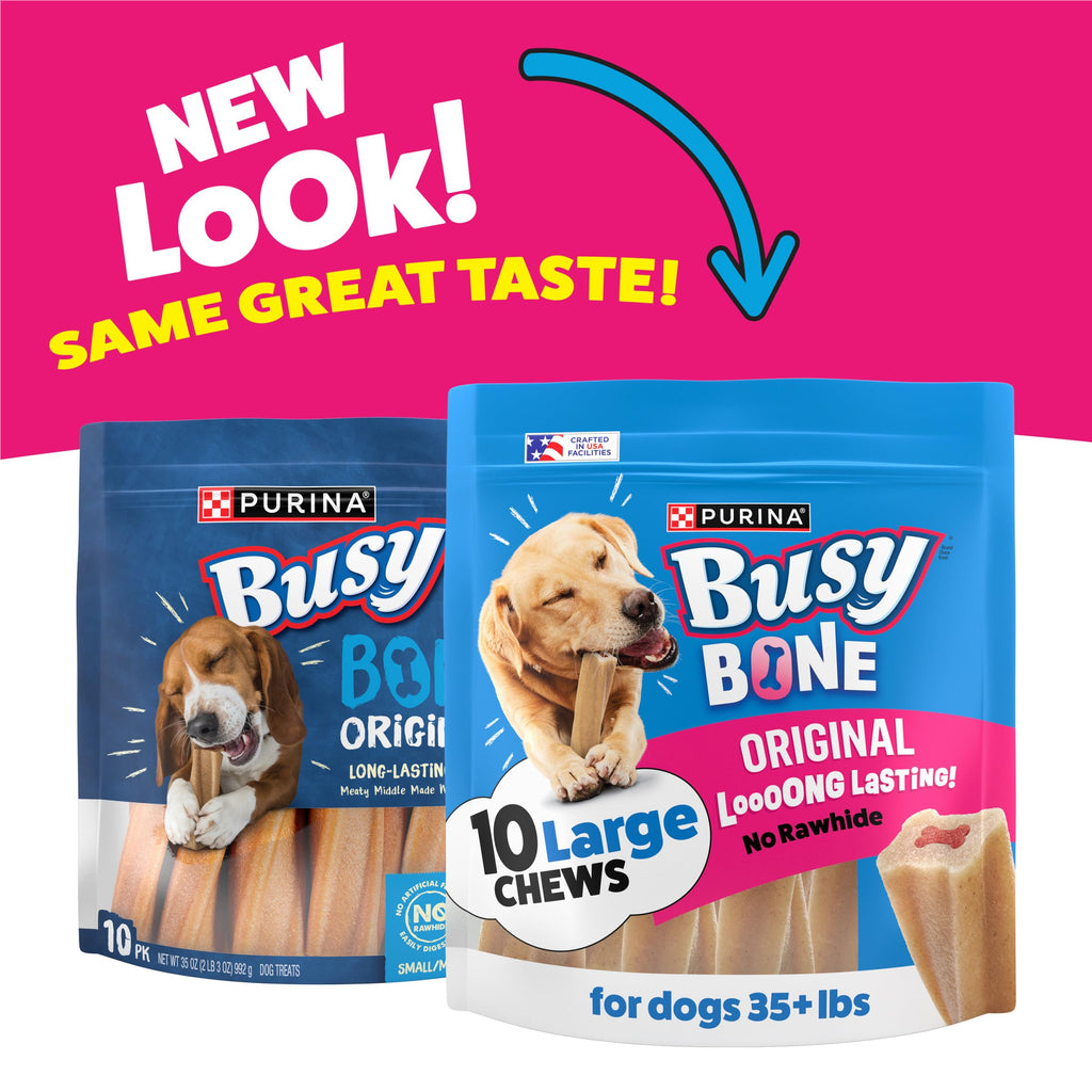Purina Busy Bone Adult Large Dog Chew Treats, Original, 10 ct Pouch