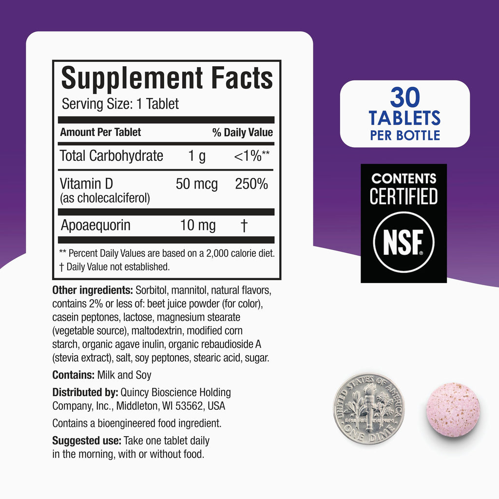 Prevagen Regular Strength Mixed Berry Chewables - 30 Tablets (1 Month Supply) | Formulated for Your Brain | 10mg of Apoaequorin Plus Vitamin D3