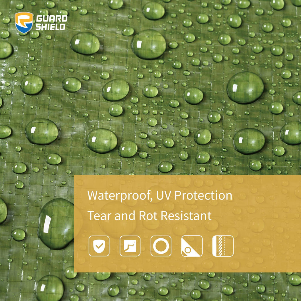 GUARD SHIELD Tarp Green 16x20 Feet Multi Purpose Waterproof Poly Tarp Cover 4mil (2-Pack)