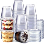 GUSTO 5.5 oz. Plastic Cups with Lids [200 Count] Desserts Containers