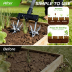 Walensee Rotary Cultivator, Hand Tiller for Soil Mixing or Reseeding