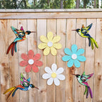 Hummingbird Outdoor Decor 4Pack - Outdoor Metal Wall Art Decoration