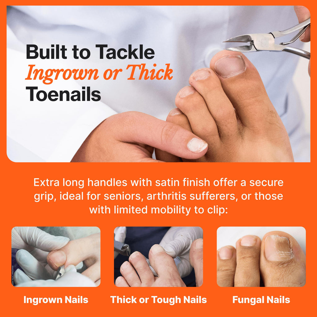 Medical Grade Toenail Clippers Podiatrist's Nippers for Thick and Ingrown Nails