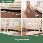 Eyliden X-Large Carpet Sweeper - Quiet Manual Sweeper for Carpets & Rugs | 1 Extra Refill Roller Brush | Non-Electric, Hand Push, Quietly Cleans Debris and Messes, Restaurant Roller Broom, Mint
