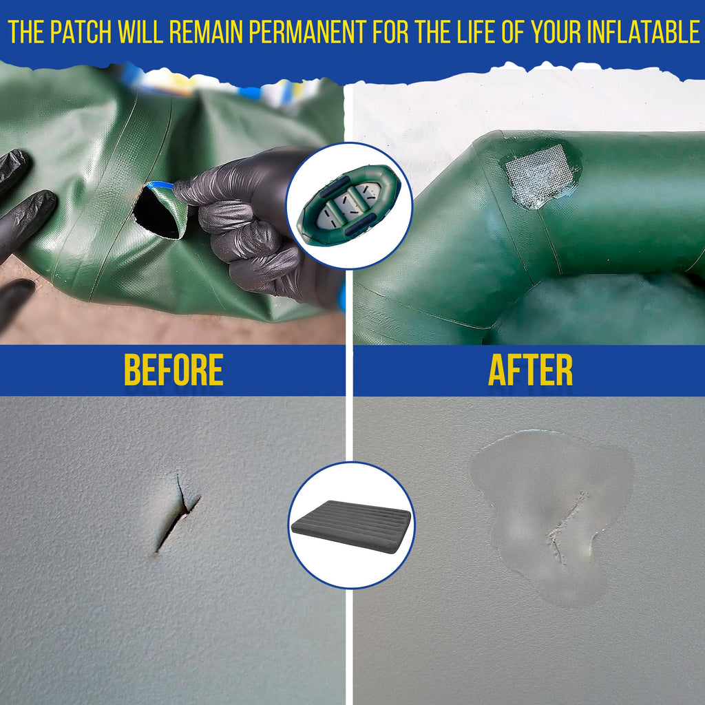 PVC Stitch Heavy Duty Repair Kit for Air Mattresses, Waterbeds, Hot Tubs, Above-Ground Pools, Bouncy Houses, Air Mats, PVC Pipes & Hoses, Punching Bags, and Much More (+ Reinforcing Mesh Cord)