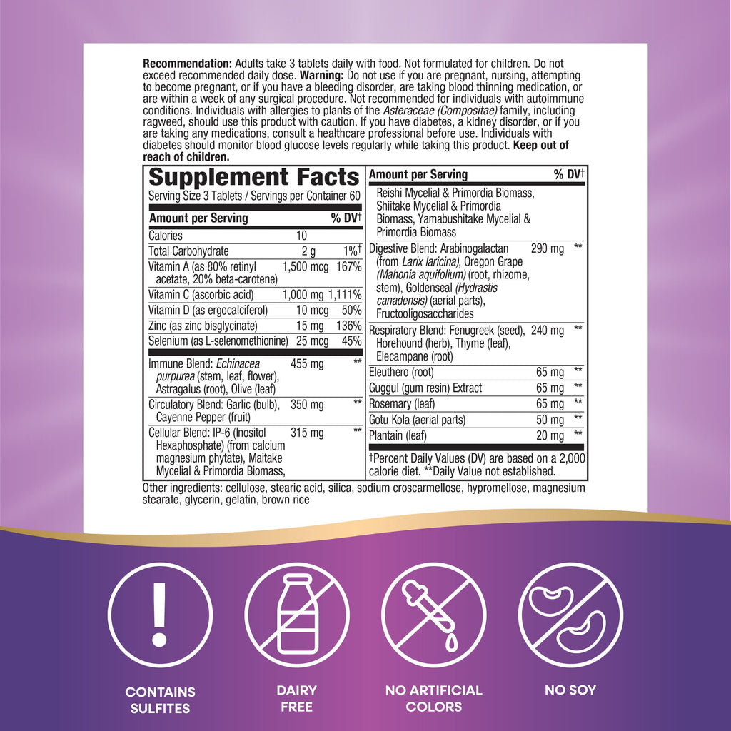 Nature's Way Systemwell Ultimate Immune* with Vitamins C, A, D, Zinc, & Selenium, Multi-System Botanical Blends Including Immune, Respiratory, Digestive & Circulatory, 180 Tablets (Packaging May Vary)
