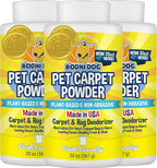Bodhi Dog Natural Carpet Deodorizer Powder - Dry Pet Smell Eliminator & Urine Odor Remover - Loosens Fur & Dirt - Plant-Based Room Freshener for Vacuuming Home with Pets - Fresh Laundry (Pack of 3)
