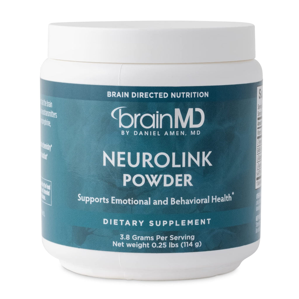 BRAINMD Dr Amen NeuroLink Powder - 114g - Supports Memory, Focus & Concentration - Gluten Free - 30 Servings