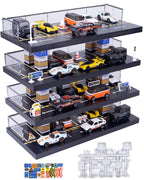 Hotwheels Display Case,Hot Direct Wheels Dispaly Case,1/64 Scale Diecast Toy Car Storage, Parking Garage Diorama - Freestanding Storage with 4 Levels 24 Spots Maximum 40 Cars(Cars Not Included)