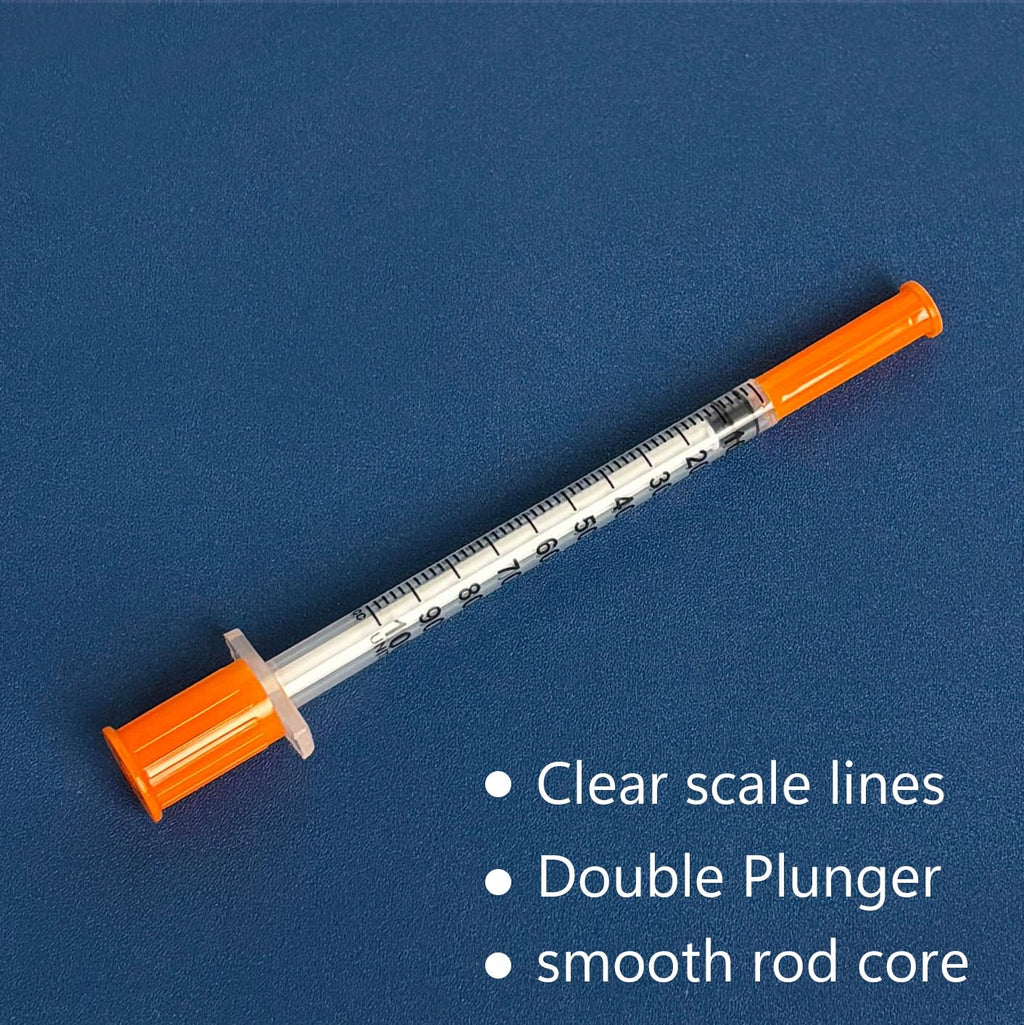U-100 1cc Syringes with needle 31G 5/16 inch (8mm),Individual Pack of 36
