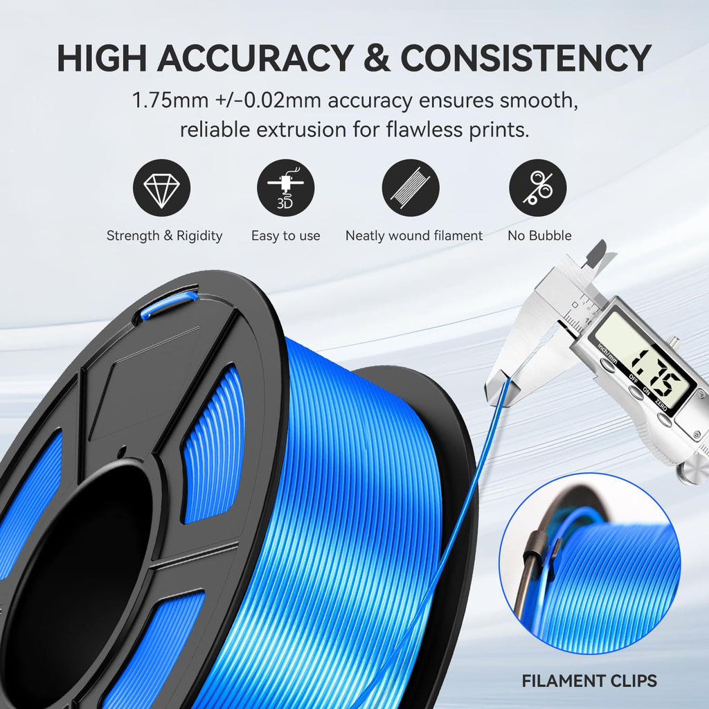 JAYO Silk PLA Filament 1.75mm Orange 1.1kg, Metal-Like Shiny PLA, Smooth Silky Finish, Easy to Print, Accuracy +/- 0.02mm, Fits for Most FDM 3D Printers