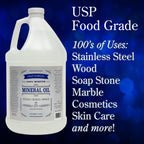 Mineral Oil, 1 Gallon, USP Food Grade, 100% Pure, Tasteless, Colorless, Odorless, Multi Purpose, Skin Care, Cosmetics, Wood and More!