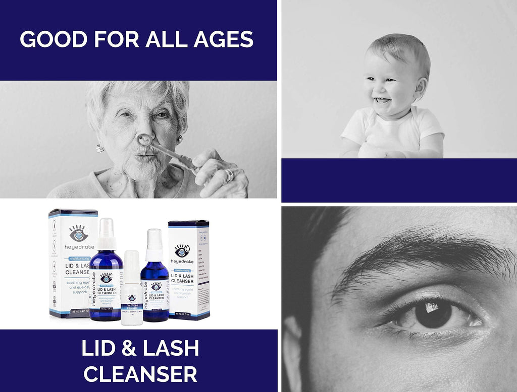 Lid and Lash Cleanser – 2oz Bottle – Pure Hypochlorous Acid Spray for Soothing Dry Eye Irritation – Daily Eyelid & Lash Cleanser