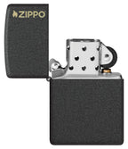 Zippo Classic Black Crackle Logo Pocket Lighter