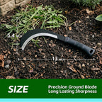 ZOOM.LZ Weeding Sickle Machete Garden Tool Brush Clearing Sickle with Carbon Steel,Thick Blade Gardening Sickle Machete for Yard Work,Harvest Knife,Farm Tool