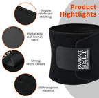AMZBOSS Waist Trainer for Women & Men, Waist Sweat Band, Belly Band Sweat Belt, Stomach Wrap, Body Shaper Belt with Pocket (Black, Large)